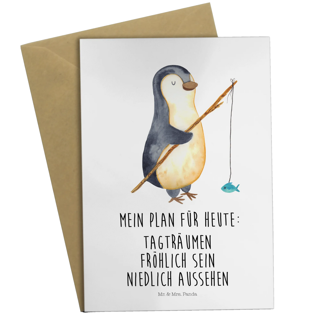 Kartka okolicznościowa Pingwin Wędkarz Beileidskarte, kommunionskarte, osterkarten, hochzeitskarten, jubiläumskarte, einladungskarten, Glückwunschkarte, Motivkarte, Grußkarte, neujahrskarte, osterkarte, glückwunschkarten, vatertagskarte, Klappkarte, weihnachtskarten, dankeskarten, babykarte, valentinstagskarte, genesungskarte, firmungskarte, spruchkarte, Grußkarten, abiturkarte, Pinguin, Tagesplan, Geschenk, Pinguine, Freundinnen, Tagträume, Neustart, Geschenkidee, Angeln, Angler, Hobby, Planer, Plan, Motivation, Urlaub, Wochenende