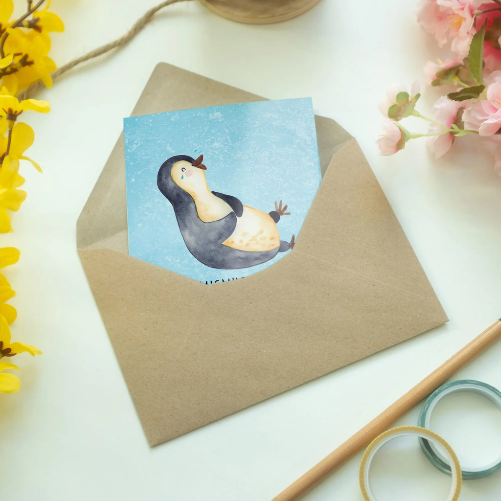 Grußkarte Pinguin Lachen Grußkarten, valentinstagskarte, jubiläumskarte, osterkarte, osterkarten, abiturkarte, Klappkarte, Motivkarte, glückwunschkarten, weihnachtskarten, faltkarte, neujahrskarte, Grußkarte, hochzeitskarten, Beileidskarte, vatertagskarte, einladungskarten, genesungskarte, dankeskarten, kommunionskarte, Glückwunschkarte, firmungskarte, doppelkarte, spruchkarte, babykarte, Pinguin, Pinguine, Fröhlich, Lachen, Optimismus, Lustiger Spruch, Humor, Fröhlichkeit