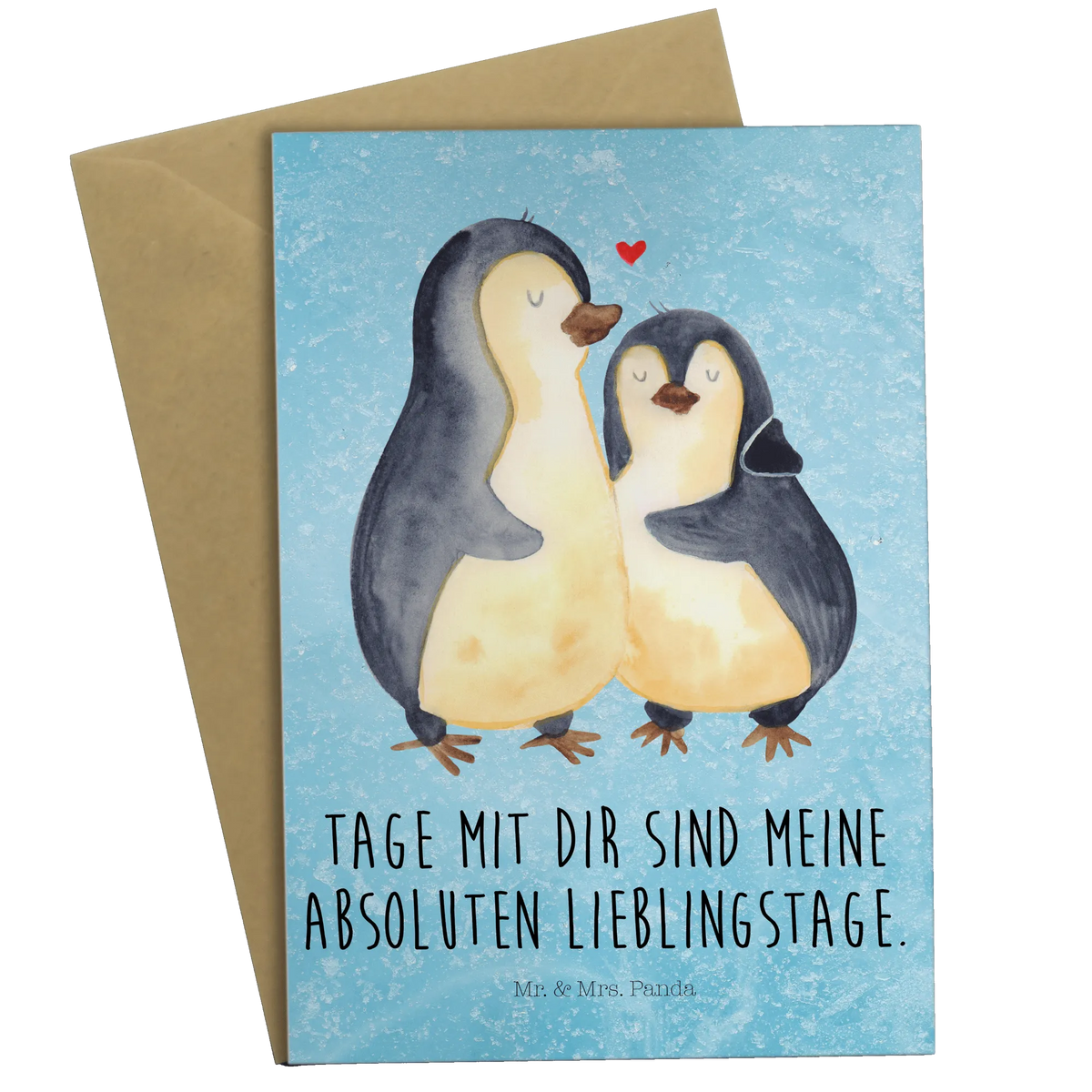 Greetings card Penguin embrace North Pole, Penguins, lovers, wedding gift, wedding day, proof of love, anniversary, love gift, wedding