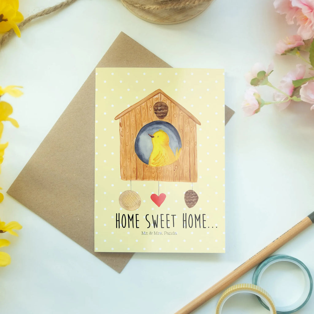 Greetings card birdhouse Home Glückwunschkarte, Motivkarte, hochzeitskarten, babykarte, einladungskarten, Klappkarte, neujahrskarte, genesungskarte, osterkarten, Beileidskarte, Grußkarte, Grußkarten, vatertagskarte, osterkarte, jubiläumskarte, dankeskarten, weihnachtskarten, firmungskarte, kommunionskarte, valentinstagskarte, spruchkarte, glückwunschkarten, abiturkarte, Lustige Sprüche, Tiermotive, Gute Laune, Tiere, Einzug, Hausbau, Haus, Geschenk, Umzug, Home Sweet Home, Vogelhaus, Einzugsgeschenk, Vogel