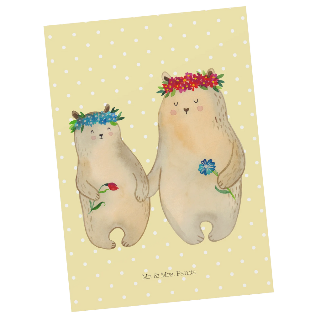 Postcard Bears with flower crown kunstkarte, Designkarte, spruchkarte, Grußkarte, Postkarten, einzelkarte, Motivkarte, bildkarte, Fotokarte, Ansichtskarten, Kunstkarten, Ansichtskarte, Postkarte, Familie, Papa, Schwester, Mama, Opa, Oma, Muttertag, Vatertag, Bruder, Tochter, Lieblingsmama, Töchter, Vorbild, Bären, Mutter, Mami, Weltbeste Mama, Bär, Beste Mutter, Mutti, Geschenk Mama. Muttertag, Kind, Family, Kinder, Lieblingsmensch