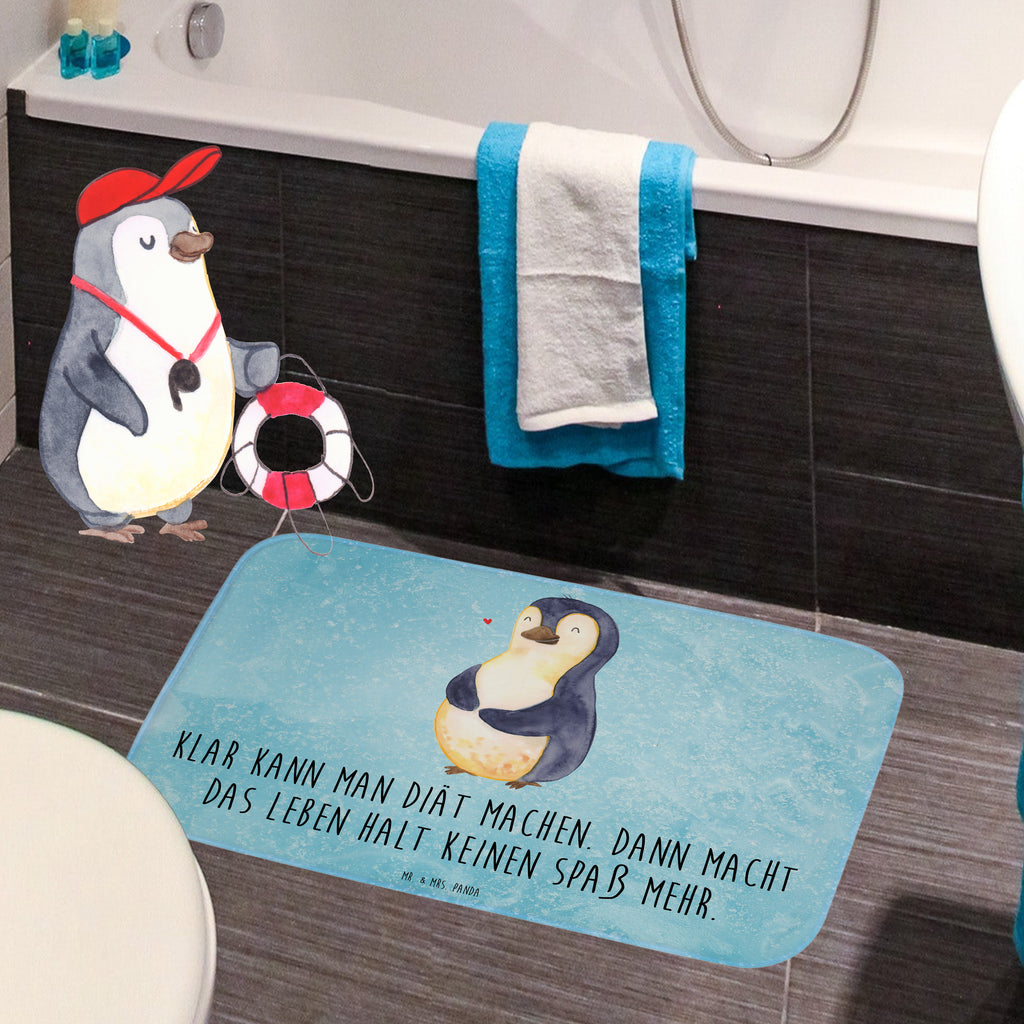 Badvorleger Pinguin Diät Badematte, Badteppich, Duschvorleger, Badezimmerteppich, Badezimmermatte, Badvorleger, Duschmatte, Duschteppich, Pinguin, Pinguine, Diät, Abnehmen, Abspecken, Gewicht, Motivation, Selbstliebe, Körperliebe, Selbstrespekt