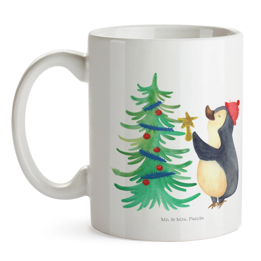 Tasse Pinguin Weihnachtsbaum Porzellantasse, Tasse mit Zitaten, Geschenktasse, Tasse, Keramiktasse, Kaffeetasse, Bürotasse, Tasse mit Motiven, Teetasse, Winter, Weihnachten, Weihnachtsdeko, Nikolaus, Advent, Heiligabend, Wintermotiv, Pinguin