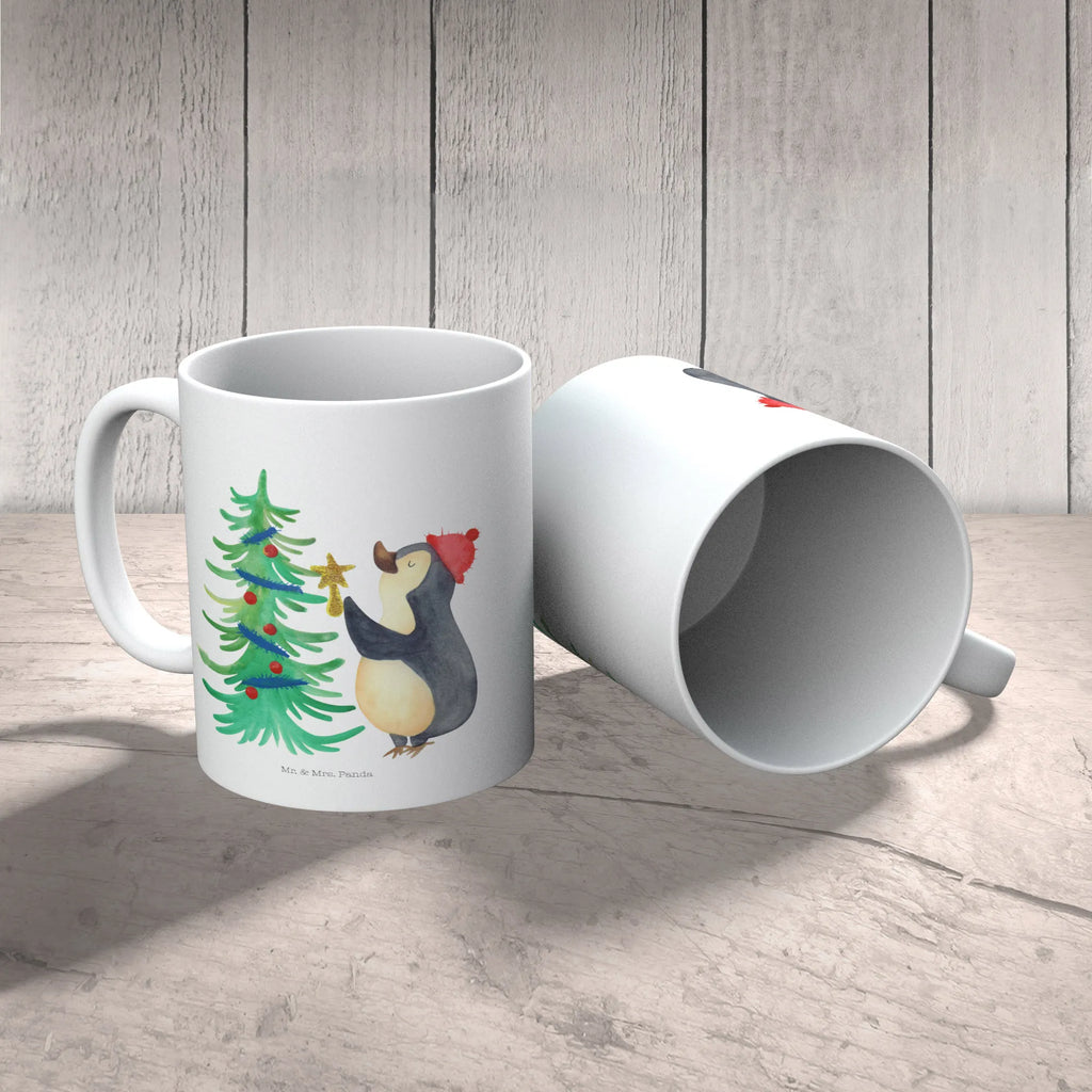 Tasse Pinguin Weihnachtsbaum Porzellantasse, Tasse mit Zitaten, Geschenktasse, Tasse, Keramiktasse, Kaffeetasse, Bürotasse, Tasse mit Motiven, Teetasse, Winter, Weihnachten, Weihnachtsdeko, Nikolaus, Advent, Heiligabend, Wintermotiv, Pinguin