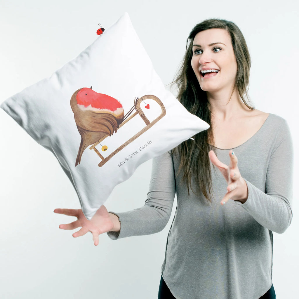 40x40 Kissen Rotkehlchen Schlitten Kopfkissen, sitzkissen, Dekokissen Sofa, Sofakissen, Zierkissen, Dekokissen, Kissenhülle, Dekokissen 40x40, Sofakissen 40x40, Kissenhülle 40x40, Kopfkissen 40x40, Couchkissen, Kissen 40x40, Kissenbezug 40x40, Kissenbezüge, Kissen, Kissen 40x40 Waschbar, Motivkissen, sofakissen, Winter, Weihnachten, Weihnachtsdeko, Nikolaus, Advent, Heiligabend, Wintermotiv, Schlitten, Vogel