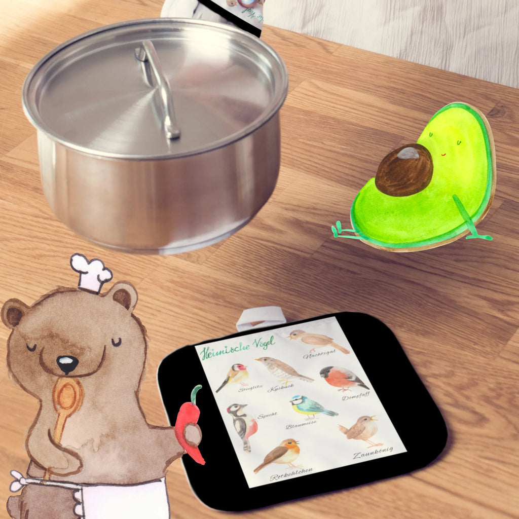 Pot holder Native birds oven mitts, oven glove, cooking, baking, potholders, set, oven cloth set, gloves, kitchen, Nature, joy of life, love, Birds, Native birds