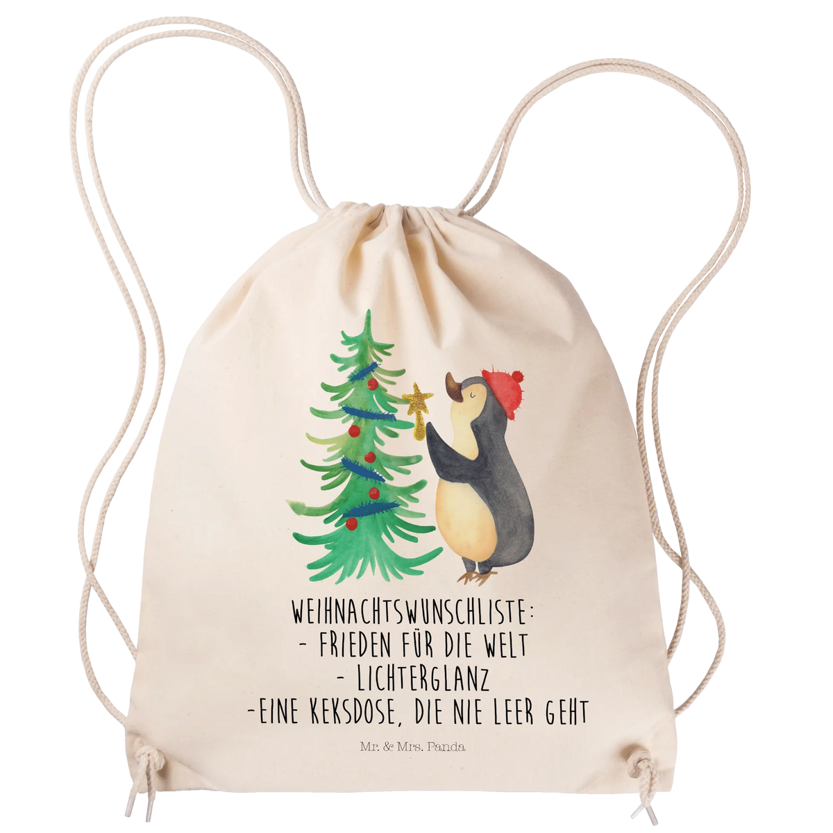 Sportbeutel Pinguin Weihnachtsbaum