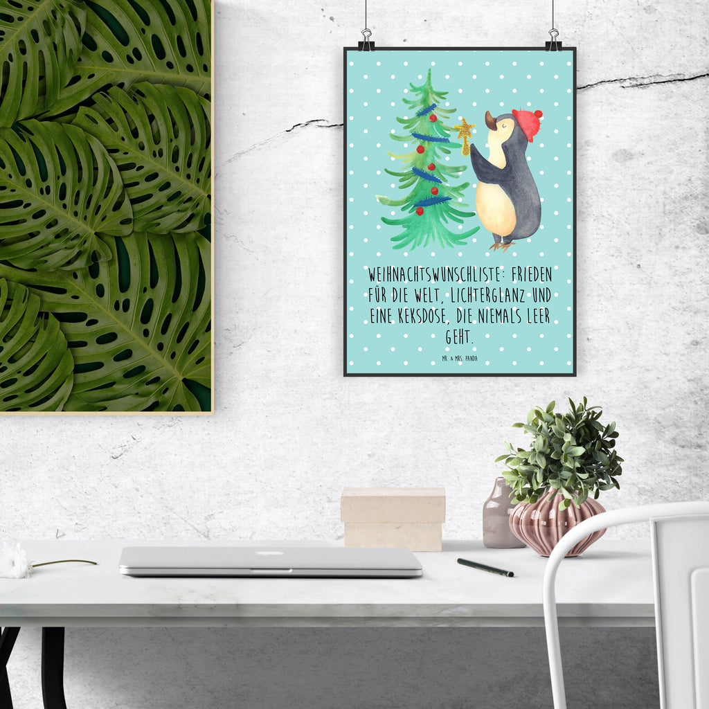Poster Pinguin Weihnachtsbaum wanddruck, Wandbild, wandkunst, wanddeko, kunstdruck poster, Wandschmuck, kunstposter, Posterdruck, drucke, grafikposter, Designposter, Poster, Wandposter, Bild für Wand, Plakat, Deko Bild, Wanddekoration, Mr. & Mrs. Panda Poster, Kunstdruck, Bild, Wanddeko Bild, kunst für die wand, Wintermotiv, Heiligabend, Advent, Nikolaus, Weihnachtsdeko, Winter, Weihnachten, Pinguin