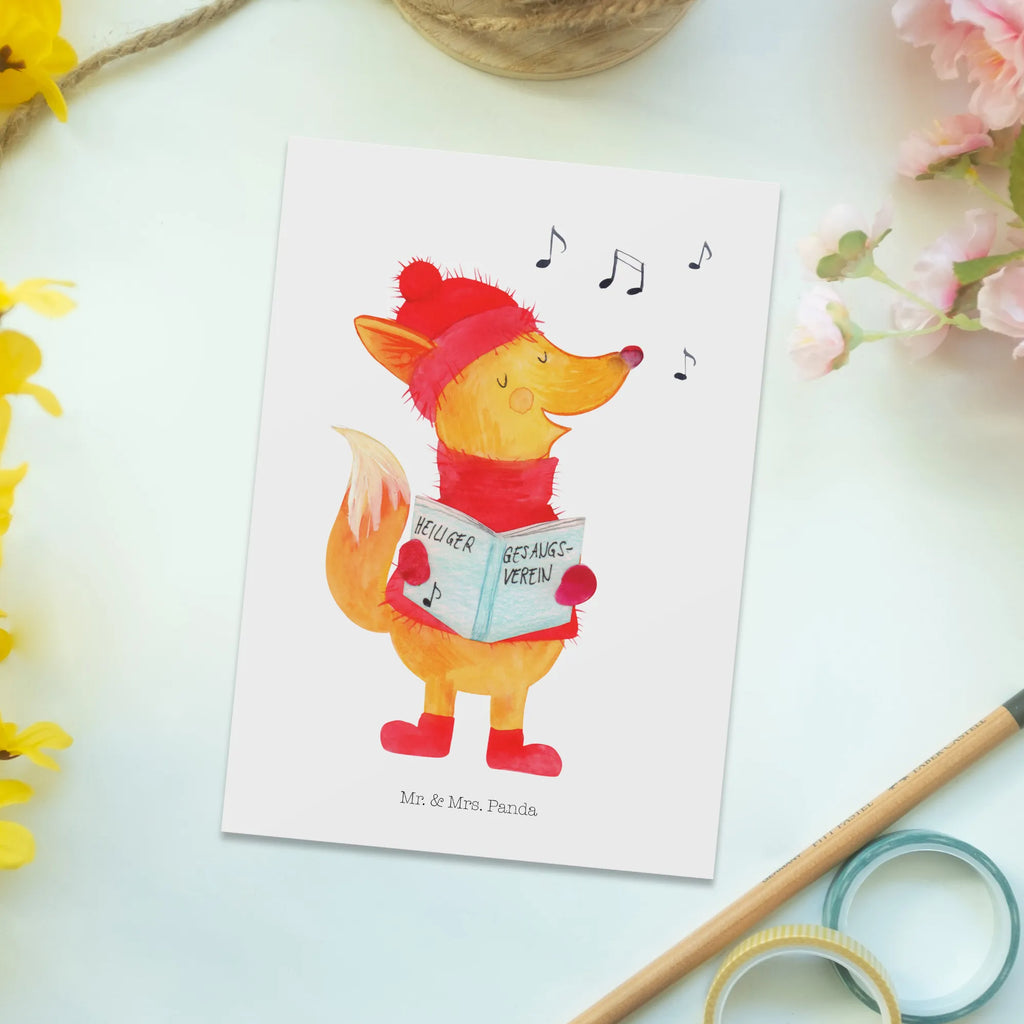Postkarte Fuchs Sänger Ansichtskarten, Karte, Ansichtskarte, Geschenkkarte, Grußkarte, Einladung Geburtstag, Postkarte, Geburtstagskarte, Einladung, Einladungskarte, Einladungskarten Geburtstag, Dankeskarte, Winter, Weihnachten, Weihnachtsdeko, Nikolaus, Advent, Heiligabend, Wintermotiv, Geschenk Sänger, Füchse, Fuchs, Weihnachtslieder, Singen, Sänger