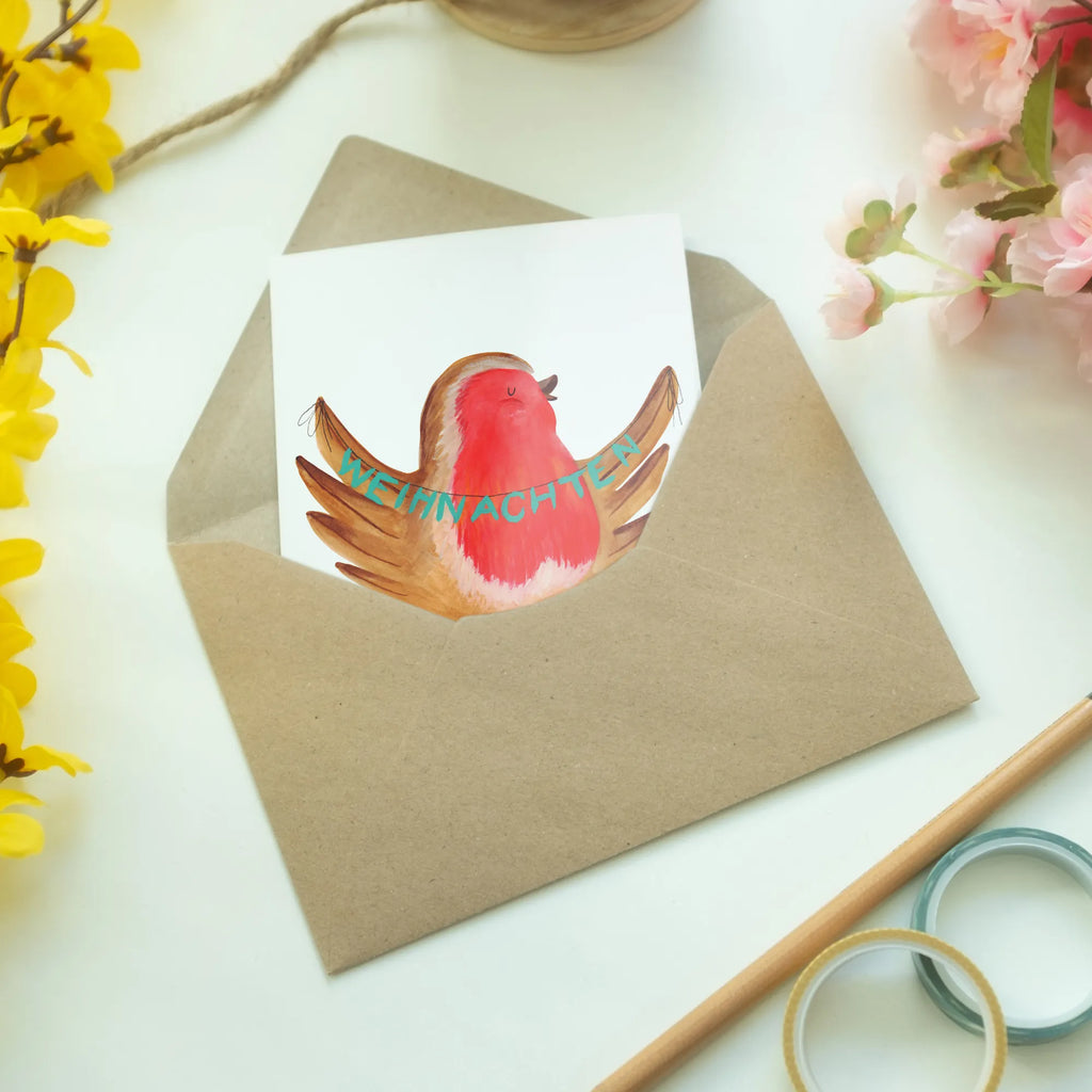 Kartka okolicznościowa rudzik Boże Narodzenie Zima, Boże Narodzenie, dekoracje świąteczne, Mikołaj, Adwent, Wigilia, zimowy motyw