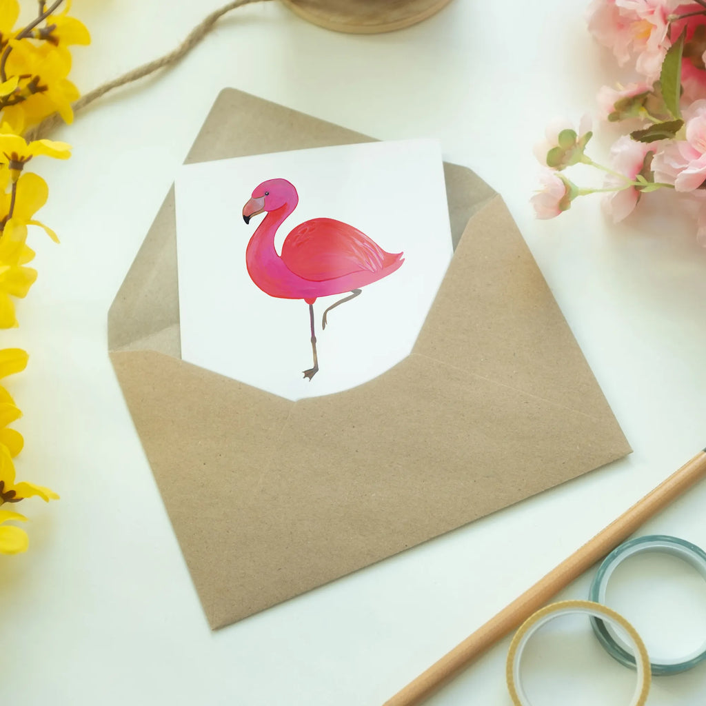 Greetings card flamingo Classic Grußkarte, Glückwunschkarte, Ansichtskarten, Karte, Geburtstagskarte, Hochzeitskarte, Einladungskarte, Klappkarte, Flamingo, Einzigartig, für mich, Freundinnen, Tochter, Geschwister, Sohn, Stolz, Spruch, Außenseiter, Freundin, ich, Selbstliebe