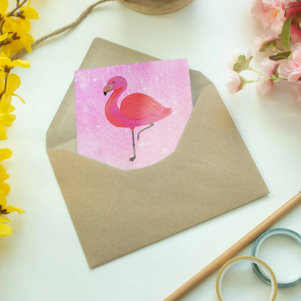 Greetings card flamingo Classic Grußkarte, Glückwunschkarte, Ansichtskarten, Karte, Geburtstagskarte, Hochzeitskarte, Einladungskarte, Klappkarte, Flamingo, Einzigartig, für mich, Freundinnen, Tochter, Geschwister, Sohn, Stolz, Spruch, Außenseiter, Freundin, ich, Selbstliebe
