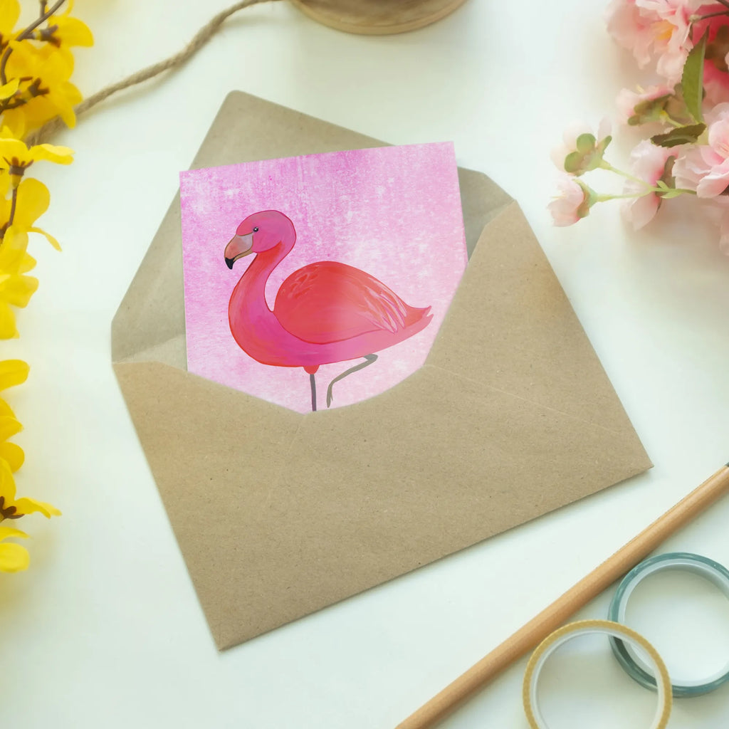 Greetings card flamingo Classic Grußkarte, Glückwunschkarte, Ansichtskarten, Karte, Geburtstagskarte, Hochzeitskarte, Einladungskarte, Klappkarte, Flamingo, Einzigartig, für mich, Freundinnen, Tochter, Geschwister, Sohn, Stolz, Spruch, Außenseiter, Freundin, ich, Selbstliebe