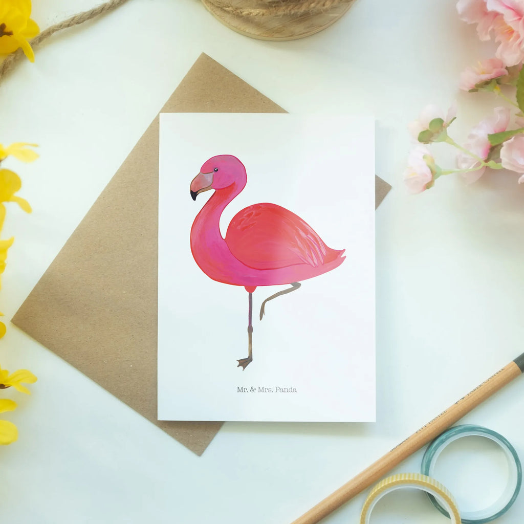 Greetings card flamingo Classic Grußkarte, Glückwunschkarte, Ansichtskarten, Karte, Geburtstagskarte, Hochzeitskarte, Einladungskarte, Klappkarte, Flamingo, Einzigartig, für mich, Freundinnen, Tochter, Geschwister, Sohn, Stolz, Spruch, Außenseiter, Freundin, ich, Selbstliebe