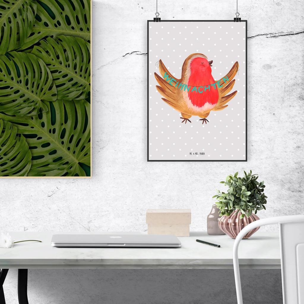 Poster Rotkehlchen Weihnachten Mr. & Mrs. Panda Poster, wanddruck, kunstposter, grafikposter, kunst für die wand, kunstdruck poster, Bild für Wand, Wanddeko Bild, Wandposter, Designposter, Wanddekoration, Plakat, Deko Bild, Wandschmuck, Kunstdruck, wandkunst, Bild, Poster, Wandbild, wanddeko, drucke, Posterdruck, Wintermotiv, Heiligabend, Advent, Nikolaus, Weihnachtsdeko, Winter, Weihnachten, Weihnachtsgruß, Frohe Weihnachten, Weihnachtsmotiv, Vogel, Xmas