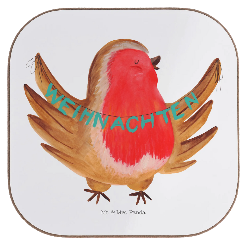 Square coaster robin Christmas presents, Coasters, breakfast, party, gifts, glass coasters, gift, Winter, Christmas, Christmas time, snow, winter, Merry Christmas, Christmas motif, Christmas greeting, xmas, bird, Christmas Eve