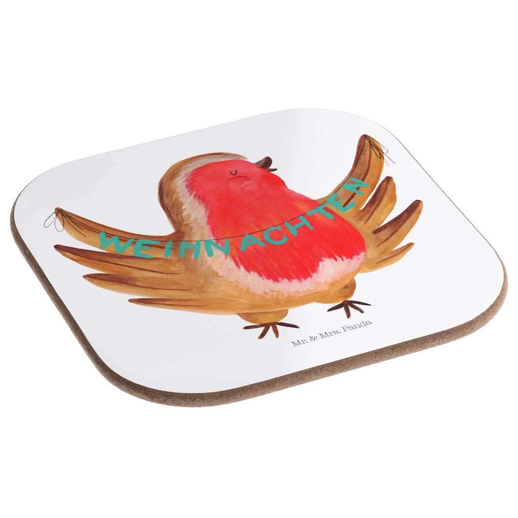 Square coaster robin Christmas presents, Coasters, breakfast, party, gifts, glass coasters, gift, Winter, Christmas, Christmas time, snow, winter, Merry Christmas, Christmas motif, Christmas greeting, xmas, bird, Christmas Eve