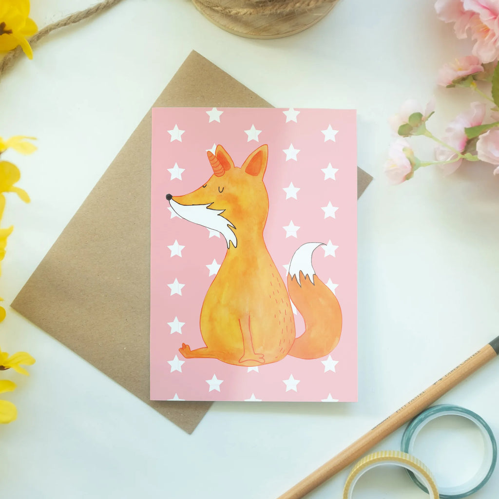 Greetings card unicorn Wish Hochzeitskarte, Einladungskarte, Klappkarte, Ansichtskarten, Geburtstagskarte, Grußkarte, Karte, Glückwunschkarte, Einhorn, Einhörner, Einhorn Deko, Unicorn, Fuchshörnchen, Füchse, Fuchshorn, Fuchs, Foxycorn, Unicorns