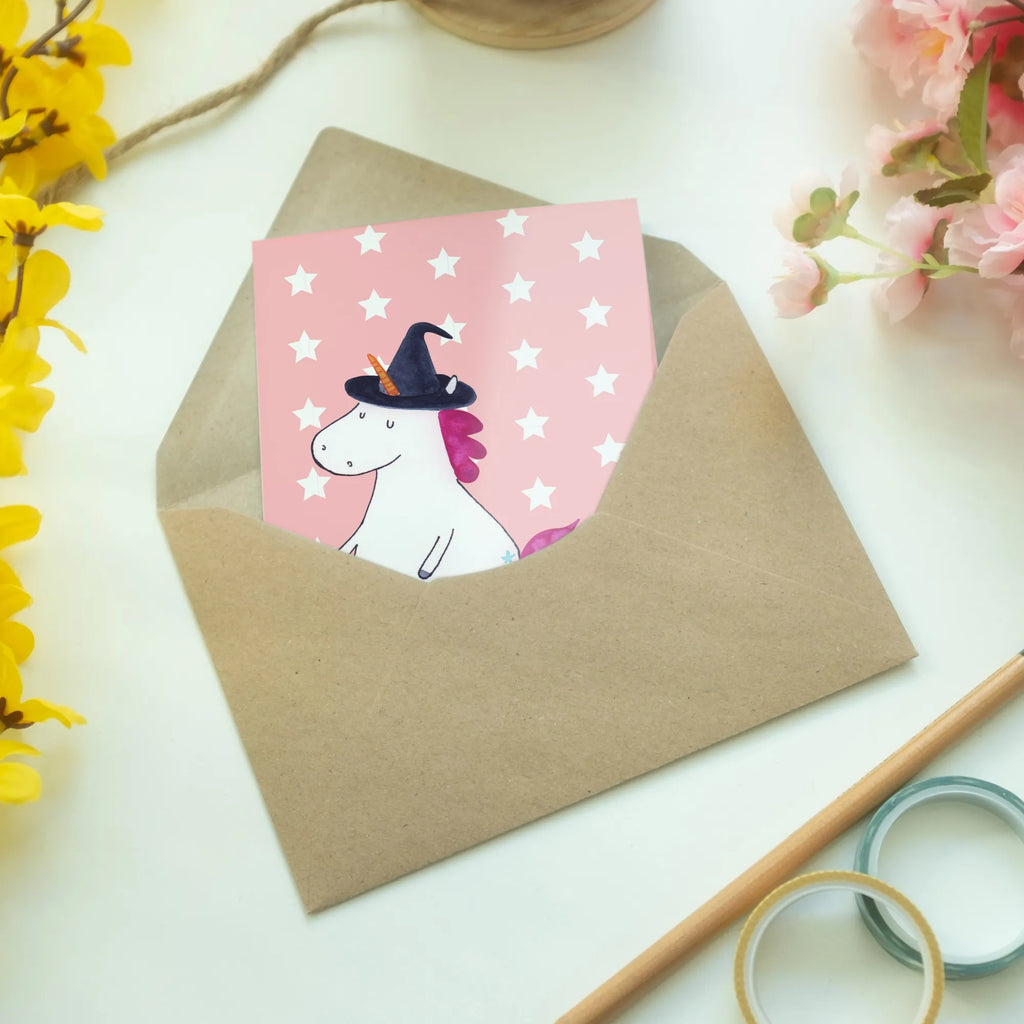 Greetings card unicorn Witch Klappkarte, Glückwunschkarte, Grußkarte, Ansichtskarten, Einladungskarte, Karte, Hochzeitskarte, Geburtstagskarte, Einhorn, Einhörner, Einhorn Deko, Unicorn, Hexe, Teufel, Zicke, Freundin, Ehefrau, Frau, Leben, Engel, Verrückte