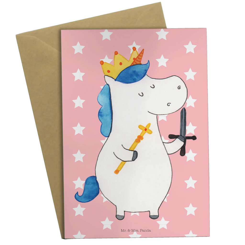 Kartka okolicznościowa jednorożec Król z mieczem Beileidskarte, neujahrskarte, abiturkarte, kommunionskarte, osterkarten, genesungskarte, babykarte, spruchkarte, Glückwunschkarte, dankeskarten, einladungskarten, glückwunschkarten, osterkarte, valentinstagskarte, Motivkarte, vatertagskarte, jubiläumskarte, hochzeitskarten, Grußkarten, Grußkarte, firmungskarte, Klappkarte, weihnachtskarten, Einhorn, Unicorn, Einhörner, Einhorn Deko, König, Mittelalter, Ritter