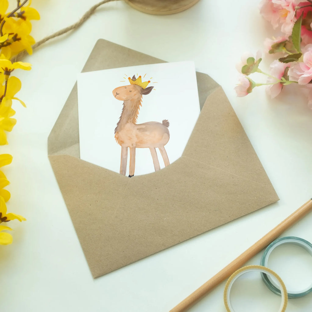 Greetings card lama king folding card, birthday card, invitation card, greeting card, wedding card, Llama, llama, alpaca, trendy animal, queen, colleague, king, mum, girlfriend, supervisor, high school graduation, lamas, office colleague, lama, boss, dad