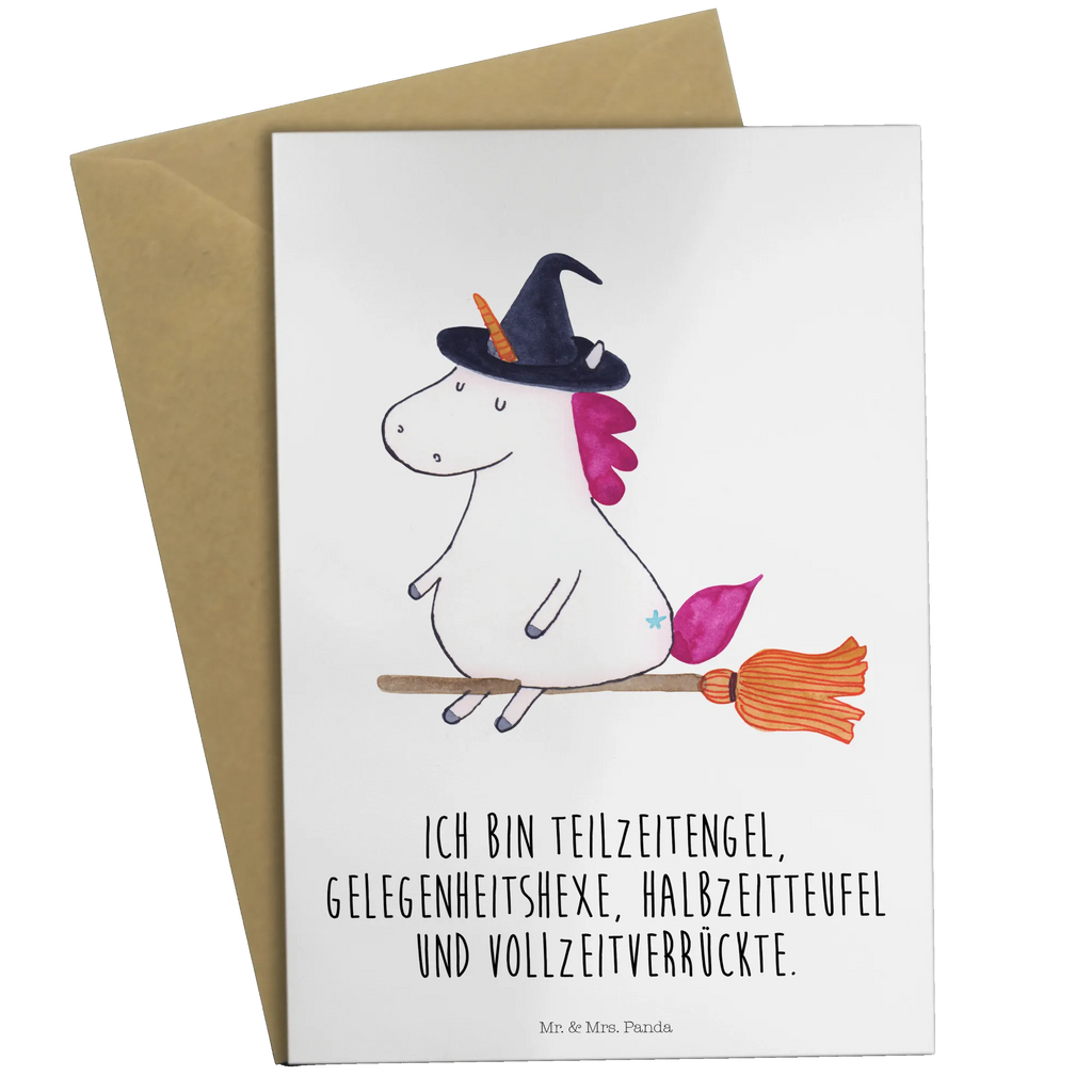 Greetings card unicorn Witch Klappkarte, Glückwunschkarte, Grußkarte, Ansichtskarten, Einladungskarte, Karte, Hochzeitskarte, Geburtstagskarte, Einhorn, Einhörner, Einhorn Deko, Unicorn, Hexe, Teufel, Zicke, Freundin, Ehefrau, Frau, Leben, Engel, Verrückte