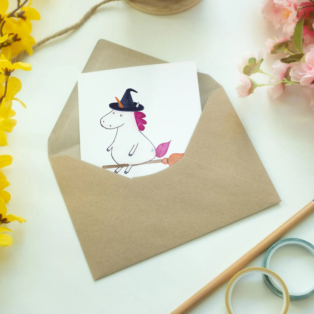 Greetings card unicorn Witch Klappkarte, Glückwunschkarte, Grußkarte, Ansichtskarten, Einladungskarte, Karte, Hochzeitskarte, Geburtstagskarte, Einhorn, Einhörner, Einhorn Deko, Unicorn, Hexe, Teufel, Zicke, Freundin, Ehefrau, Frau, Leben, Engel, Verrückte