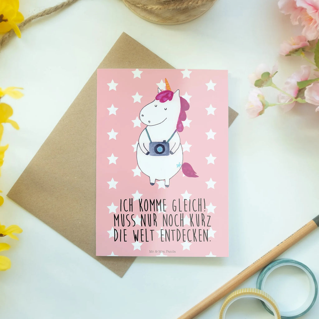Greetings card unicorn photographer invitation card, greeting card, folding card, wedding card, birthday card, unicorn, unicorns, Photographer, Tourist, Holiday, Photographer gift, Camera, Unicorn, Photography, Traveler gift, Traveling