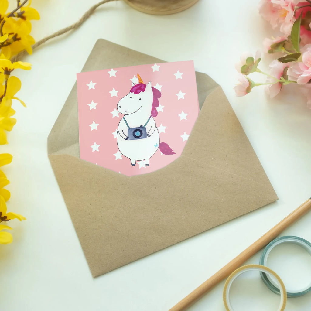 Greetings card unicorn photographer invitation card, greeting card, folding card, wedding card, birthday card, unicorn, unicorns, Photographer, Tourist, Holiday, Photographer gift, Camera, Unicorn, Photography, Traveler gift, Traveling