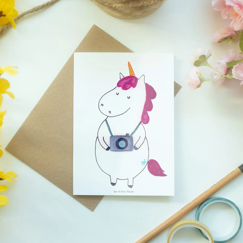 Greetings card unicorn photographer invitation card, greeting card, folding card, wedding card, birthday card, unicorn, unicorns, Photographer, Tourist, Holiday, Photographer gift, Camera, Unicorn, Photography, Traveler gift, Traveling