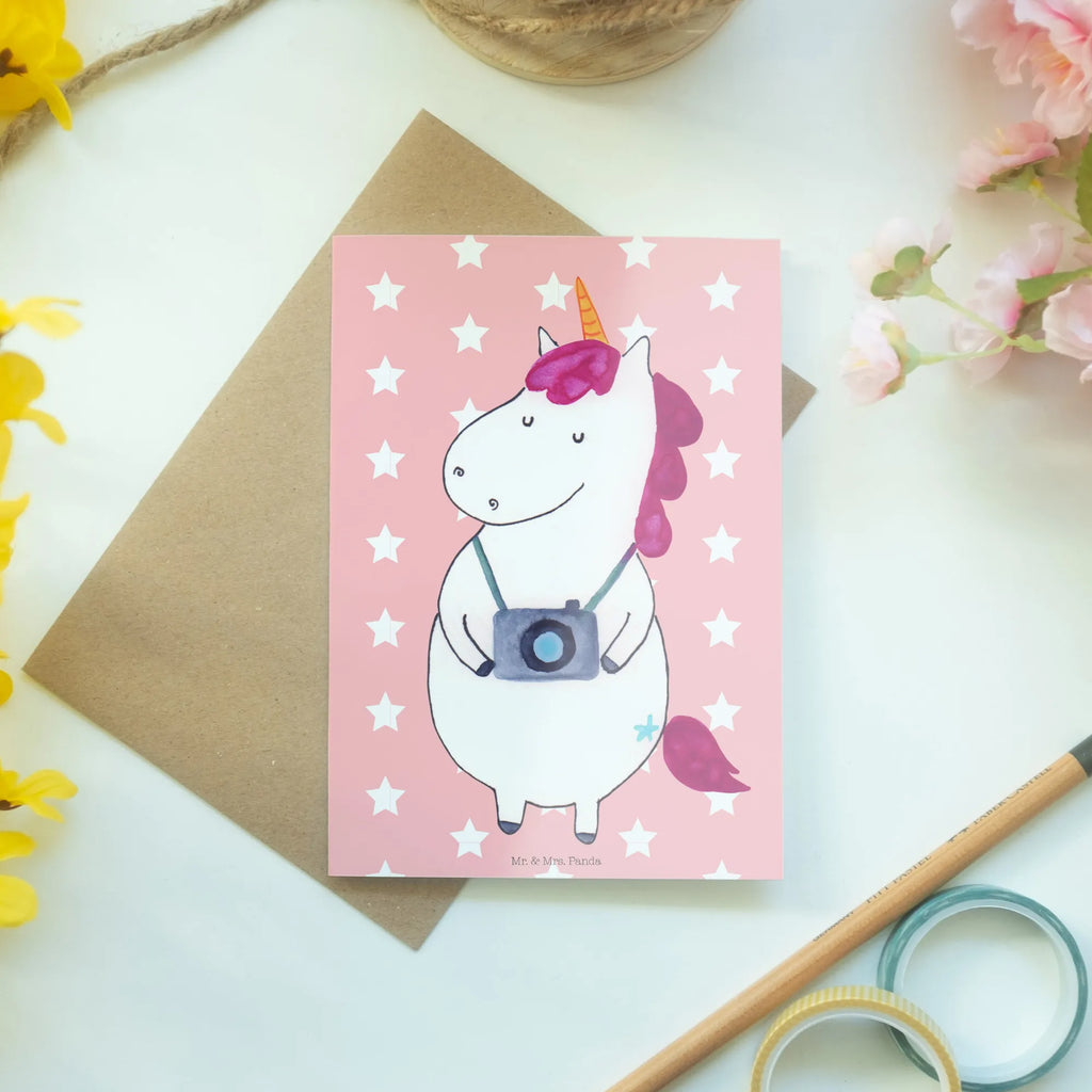 Greetings card unicorn photographer invitation card, greeting card, folding card, wedding card, birthday card, unicorn, unicorns, Photographer, Tourist, Holiday, Photographer gift, Camera, Unicorn, Photography, Traveler gift, Traveling