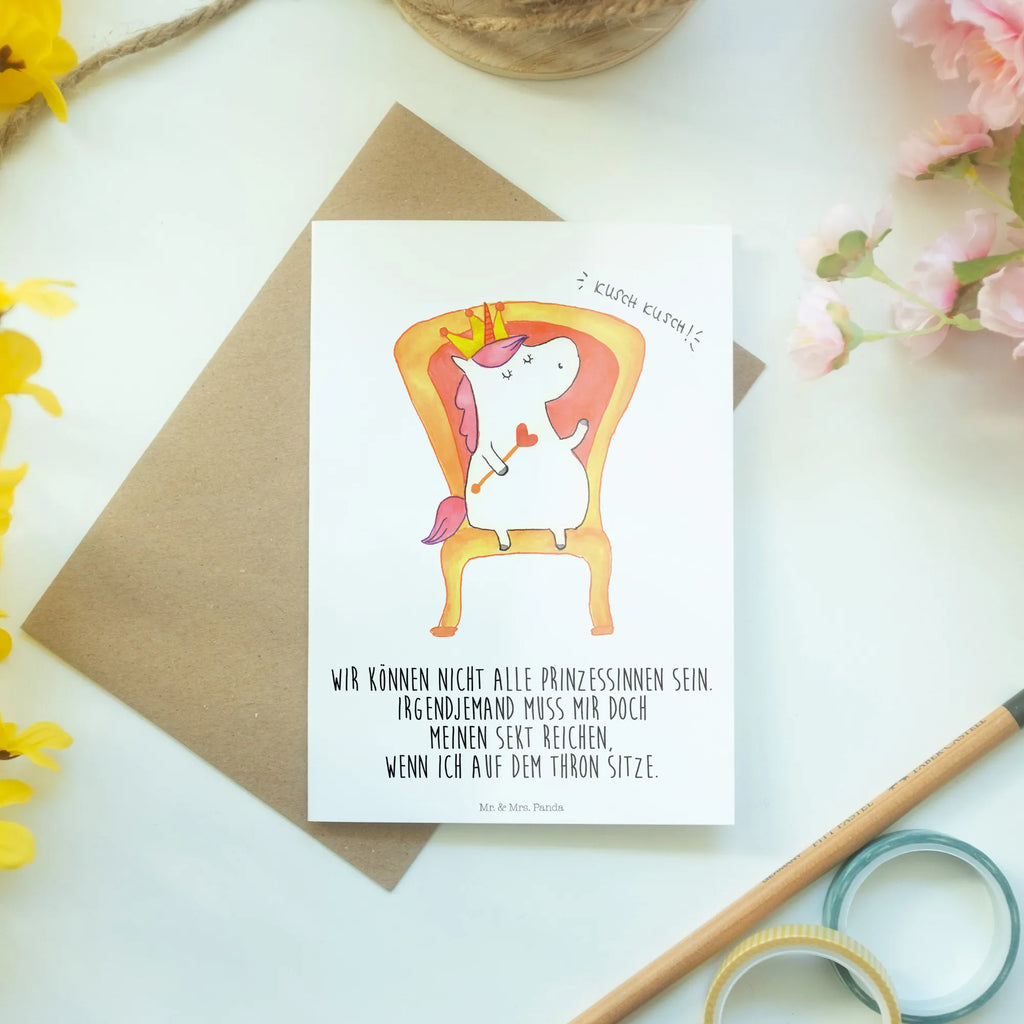 Greetings card unicorn king wedding card, greeting card, invitation card, birthday card, folding card, unicorn, unicorns, Princess, Chancellor, Unicorn, friend gift, Prosecco, President, King, Ruler, Emperor, Crown, Present friend