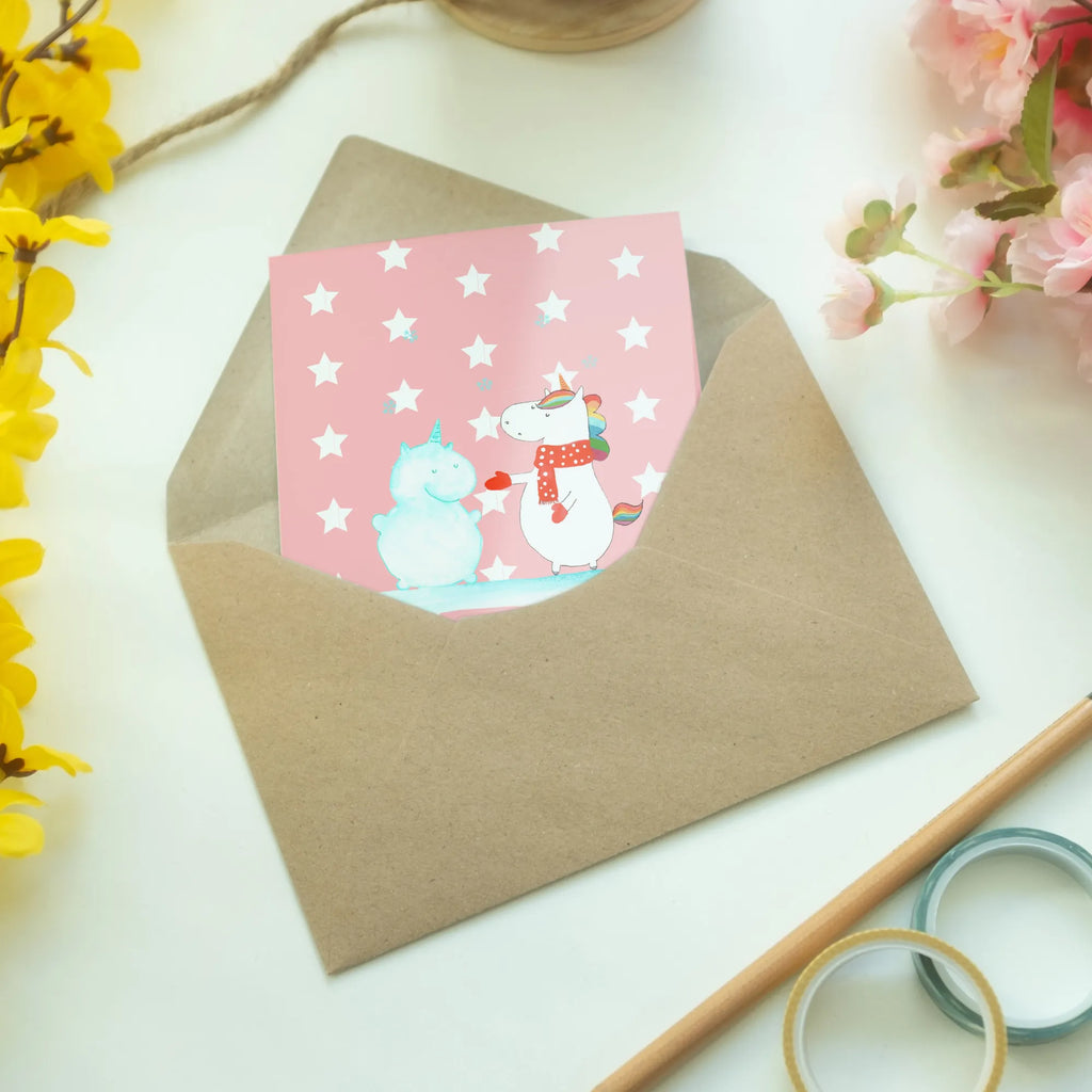 Greetings card unicorn snowman kommunionskarte, genesungskarte, osterkarten, Beileidskarte, hochzeitskarten, osterkarte, Motivkarte, jubiläumskarte, spruchkarte, Grußkarte, Grußkarten, dankeskarten, neujahrskarte, valentinstagskarte, einladungskarten, glückwunschkarten, babykarte, Klappkarte, weihnachtskarten, abiturkarte, Glückwunschkarte, firmungskarte, vatertagskarte, Einhörner, Einhorn Deko, Unicorn, Einhorn, Kuchen, Handschuhe, Schneemann, Weihnachten, Winter, Mütze, X-Mas, Schnee, kalt