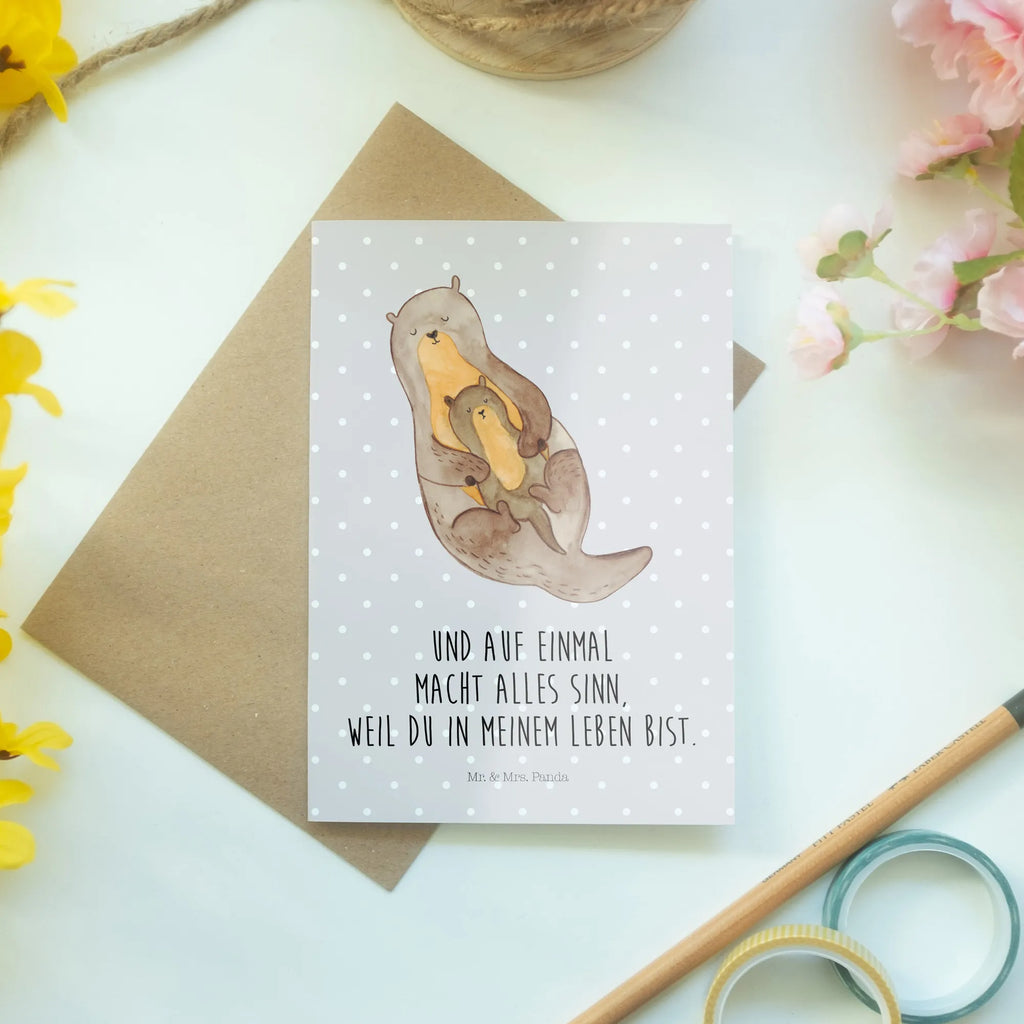 Greetings card otter child Einladungskarte, Ansichtskarten, Klappkarte, Geburtstagskarte, Grußkarte, Glückwunschkarte, Karte, Hochzeitskarte, Otter, Fischotter, Seeotter, Otter Seeotter See Otter