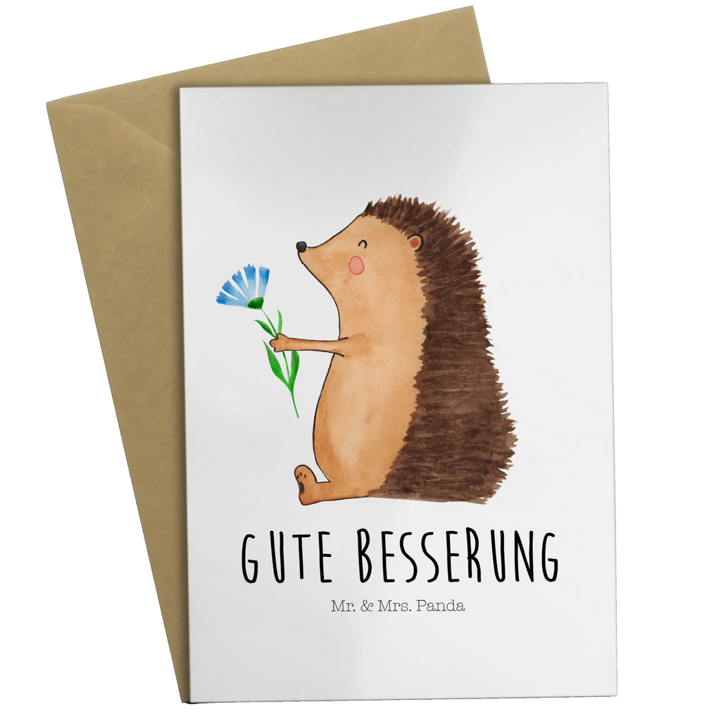 Greetings card Hedgehog Flower Grußkarte, Ansichtskarten, Glückwunschkarte, Einladungskarte, Klappkarte, Hochzeitskarte, Karte, Geburtstagskarte, Tiermotive, Gute Laune, lustige Sprüche, Tiere, Igel, Krankenhaus, Genesungswünsche, Gute Besserung, Krankheit, Besuch, krank