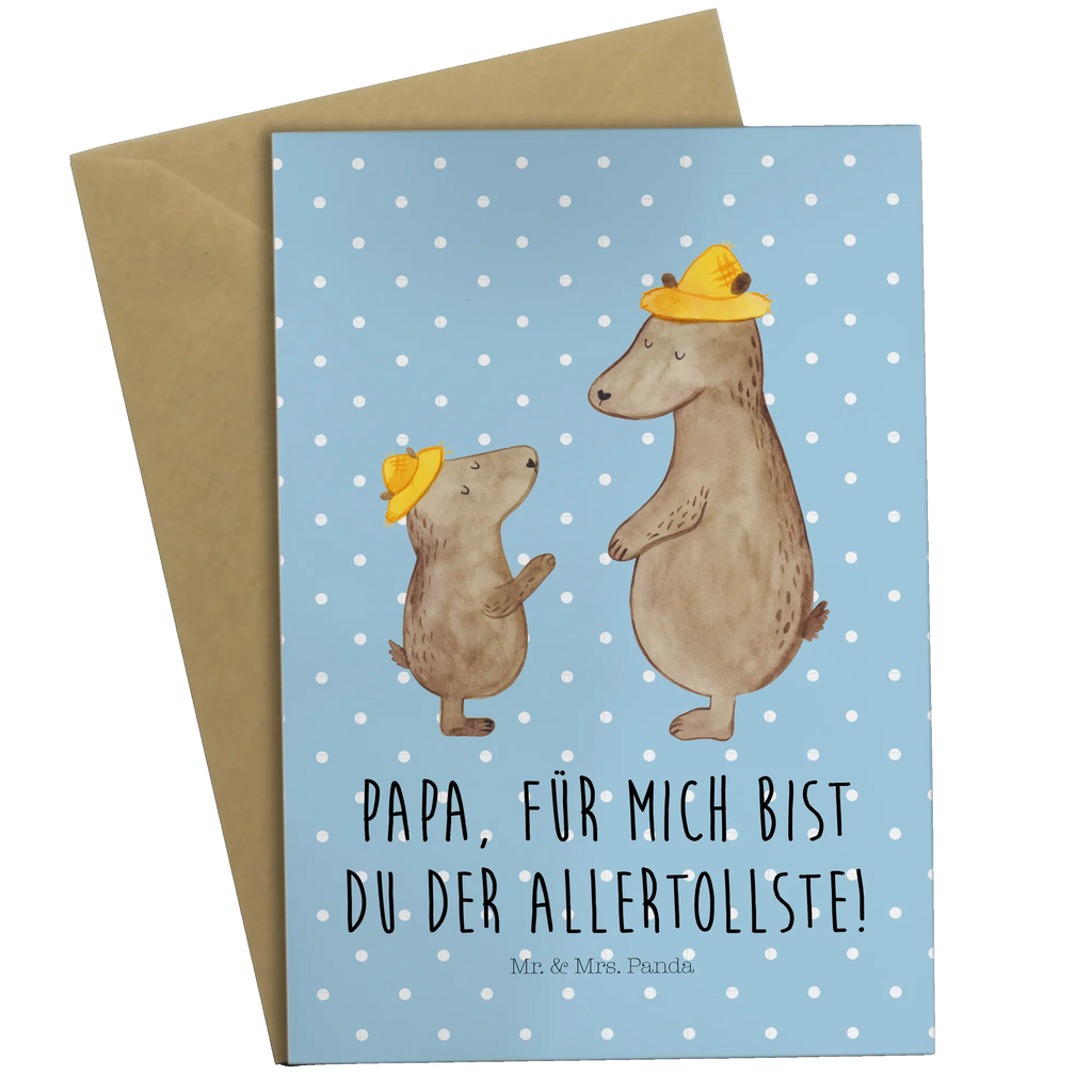Kartka okolicznościowa Niedźwiedzie z kapeluszami Glückwunschkarte, Hochzeitskarte, Klappkarte, Karte, Ansichtskarten, Geburtstagskarte, Einladungskarte, Grußkarte, Familie, Vatertag, Muttertag, Bruder, Schwester, Mama, Papa, Oma, Opa, Papi, Daddy, Söhne, Vorbild, Lieblingsmensch, Sohn, Bären, Kind, Family, Kinder, Dad, Vater, Vater-Sohn, Paps, Bär