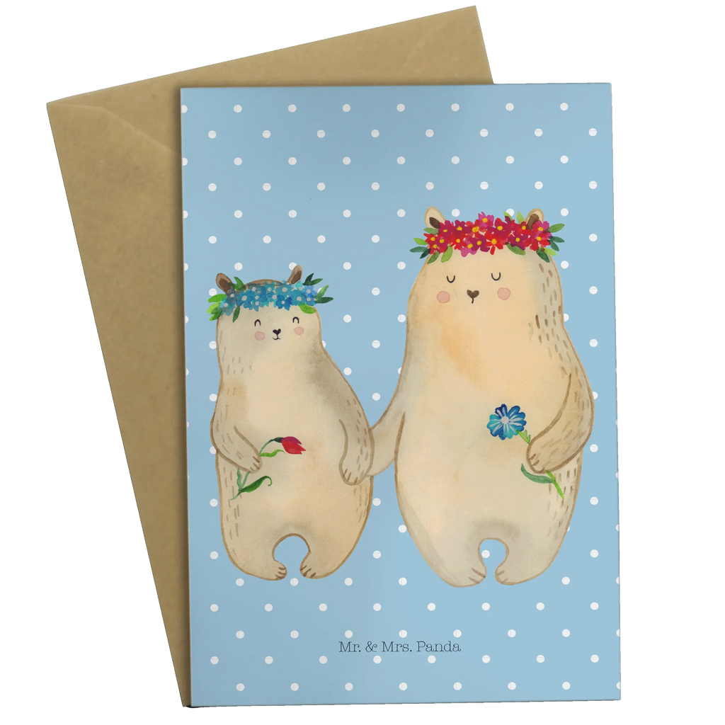 Greetings card Bears with flower crown hochzeitskarten, kommunionskarte, Klappkarte, dankeskarten, osterkarte, valentinstagskarte, abiturkarte, Grußkarte, neujahrskarte, spruchkarte, einladungskarten, jubiläumskarte, vatertagskarte, firmungskarte, Beileidskarte, babykarte, Grußkarten, Motivkarte, glückwunschkarten, weihnachtskarten, Glückwunschkarte, genesungskarte, osterkarten, Vatertag, Mama, Muttertag, Papa, Oma, Opa, Familie, Schwester, Bruder, Kind, Lieblingsmama, Mutter, Kinder, Lieblingsmensch, Weltbeste Mama, Vorbild, Beste Mutter, Bären, Töchter, Mami, Family, Geschenk Mama. Muttertag, Bär, Tochter, Mutti