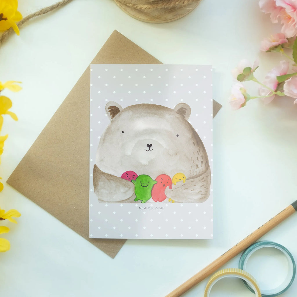 Greetings card bear Feeling Grußkarte, Hochzeitskarte, Klappkarte, Karte, Einladungskarte, Ansichtskarten, Glückwunschkarte, Geburtstagskarte, Bär, Teddy, Teddybär, Durchgedreht, Wahnsinn, Verrückt