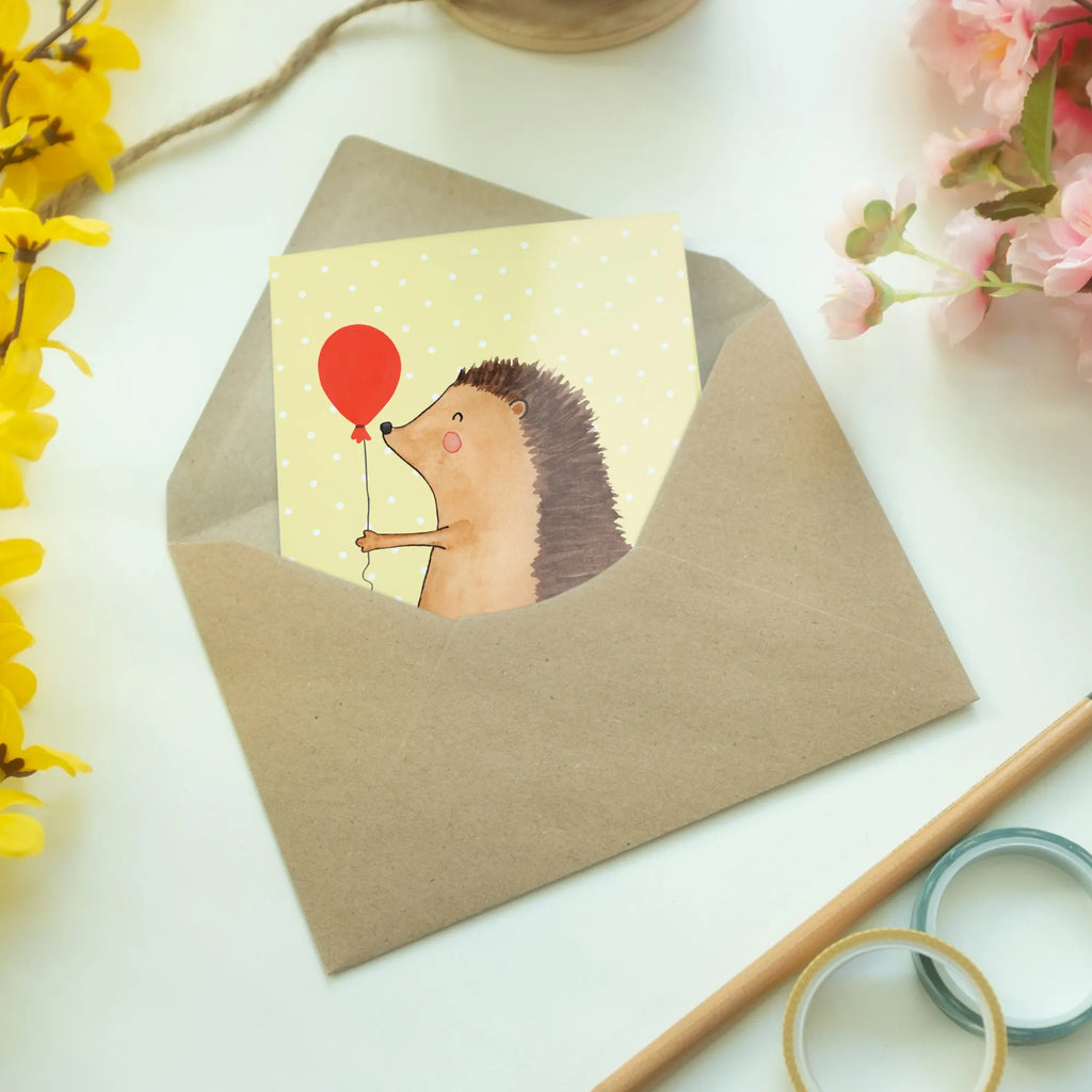 Grußkarte Igel Luftballon Hochzeitskarte, Grußkarte, Karte, Geburtstagskarte, Ansichtskarten, Einladungskarte, Klappkarte, Glückwunschkarte, Tiermotive, Gute Laune, lustige Sprüche, Tiere, Ballon, Igel, Happy Birthday, Geburtstagskind, Herzlichen Glückwunsch, Geburtstag, Glückwunsch