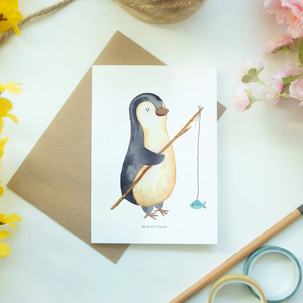 Kartka okolicznościowa Pingwin Wędkarz Beileidskarte, kommunionskarte, osterkarten, hochzeitskarten, jubiläumskarte, einladungskarten, Glückwunschkarte, Motivkarte, Grußkarte, neujahrskarte, osterkarte, glückwunschkarten, vatertagskarte, Klappkarte, weihnachtskarten, dankeskarten, babykarte, valentinstagskarte, genesungskarte, firmungskarte, spruchkarte, Grußkarten, abiturkarte, Pinguin, Tagesplan, Geschenk, Pinguine, Freundinnen, Tagträume, Neustart, Geschenkidee, Angeln, Angler, Hobby, Planer, Plan, Motivation, Urlaub, Wochenende