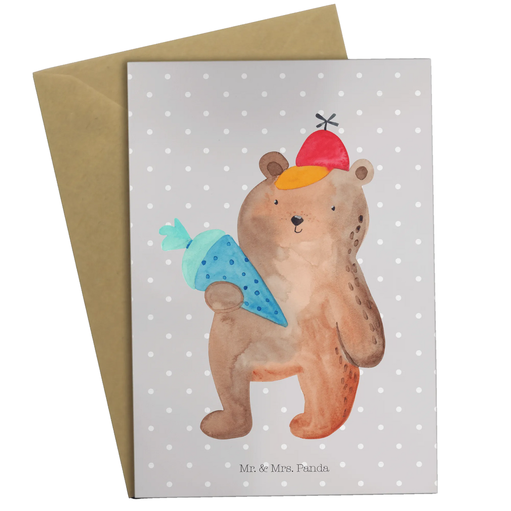 Grußkarte Bär Schultüte Einladungskarte, Geburtstagskarte, Ansichtskarten, Grußkarte, Glückwunschkarte, Klappkarte, Karte, Hochzeitskarte, Bär, Teddy, Teddybär, Einschulung Geschenk, Schulanfang, Bär Motiv, Schultüte, Schule Geschenk, Erster Schultag Geschenk, Schulbeginn, Grundschule
