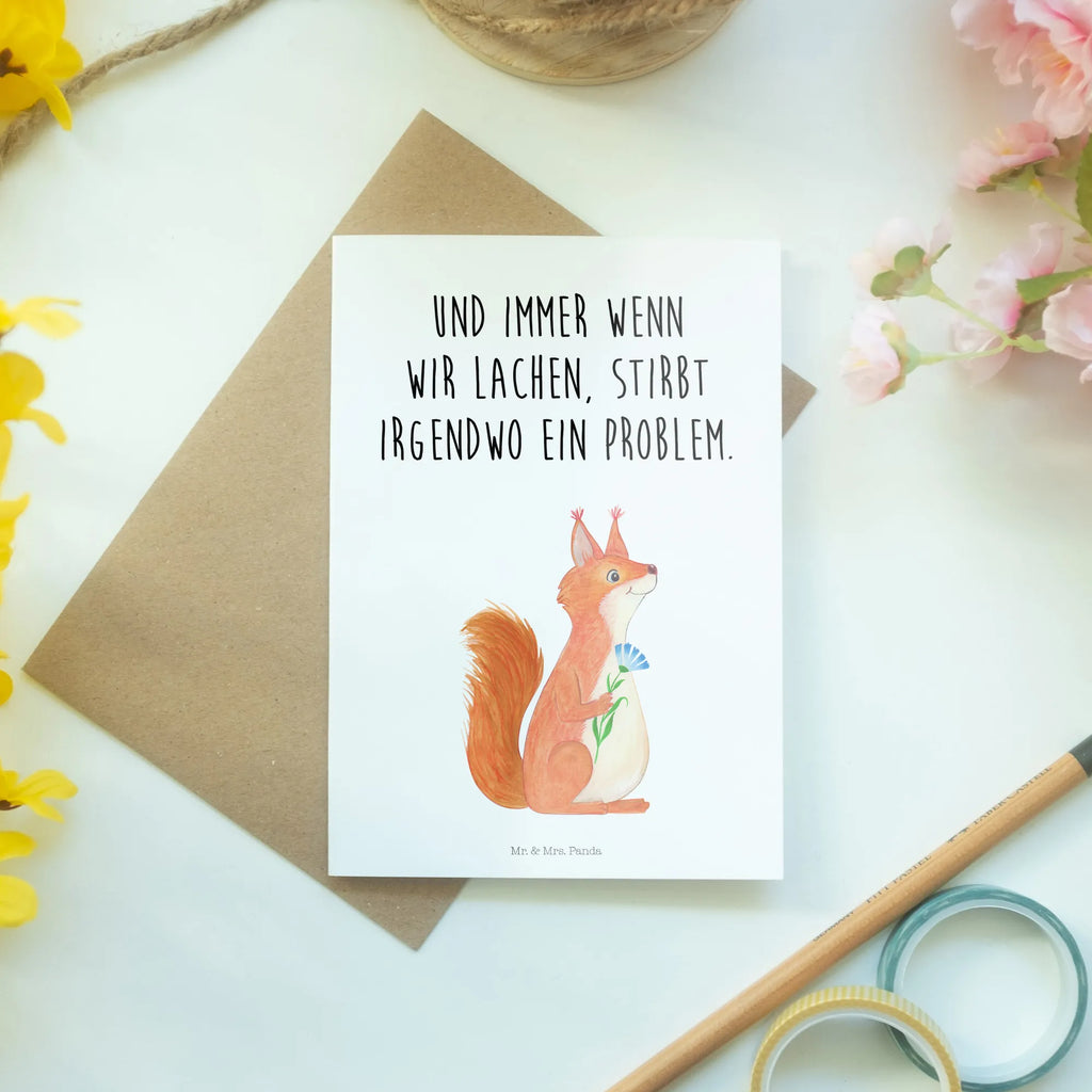 Grußkarte Eichhörnchen Blume Glückwunschkarte, Grußkarte, Hochzeitskarte, Klappkarte, Geburtstagskarte, Einladungskarte, Ansichtskarten, Karte, Tiermotive, Gute Laune, lustige Sprüche, Tiere, Motivation Bilder, Eichhörnchen, Spaß, Motivation Sprüche, Eichhorn, Lachen, Spruch positiv, Spruch Deko, glücklich Spruch