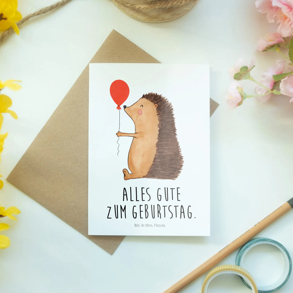 Grußkarte Igel Luftballon Hochzeitskarte, Grußkarte, Karte, Geburtstagskarte, Ansichtskarten, Einladungskarte, Klappkarte, Glückwunschkarte, Tiermotive, Gute Laune, lustige Sprüche, Tiere, Ballon, Igel, Happy Birthday, Geburtstagskind, Herzlichen Glückwunsch, Geburtstag, Glückwunsch