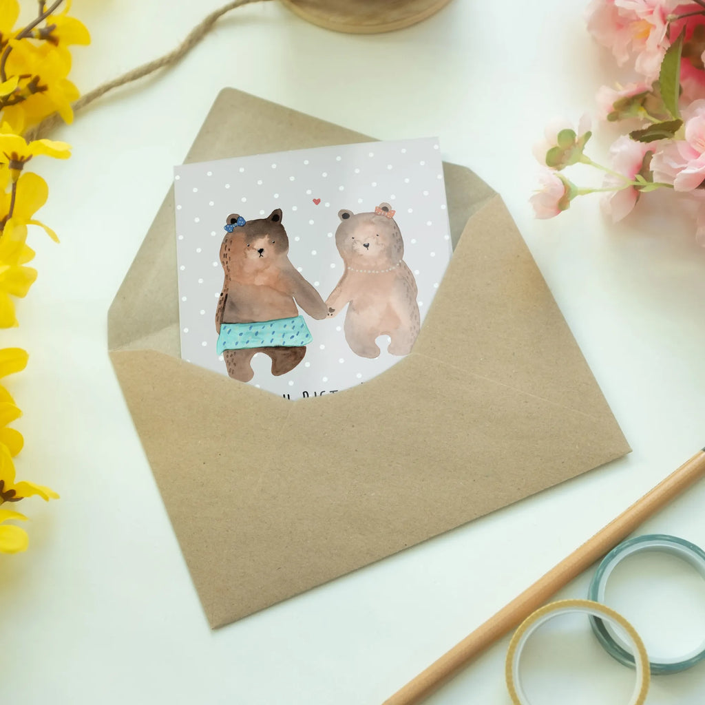 Greetings card bear Girlfriend greeting card, invitation card, folding card, wedding card, birthday card, bear, teddy, teddy bear, cuddly toy, bear girlfriend best friend love proof of love loves buddy buddy