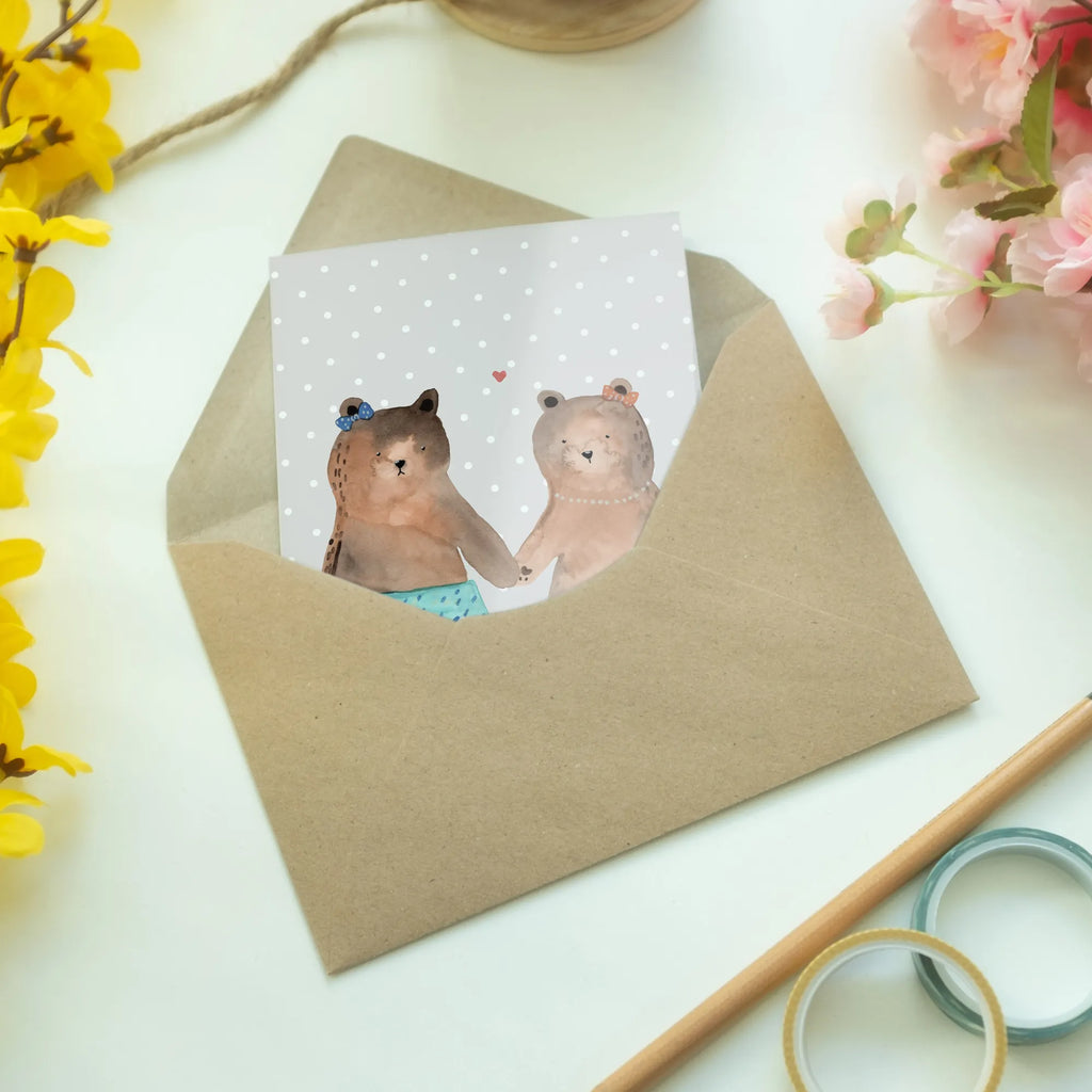 Greetings card bear Girlfriend greeting card, invitation card, folding card, wedding card, birthday card, bear, teddy, teddy bear, cuddly toy, bear girlfriend best friend love proof of love loves buddy buddy