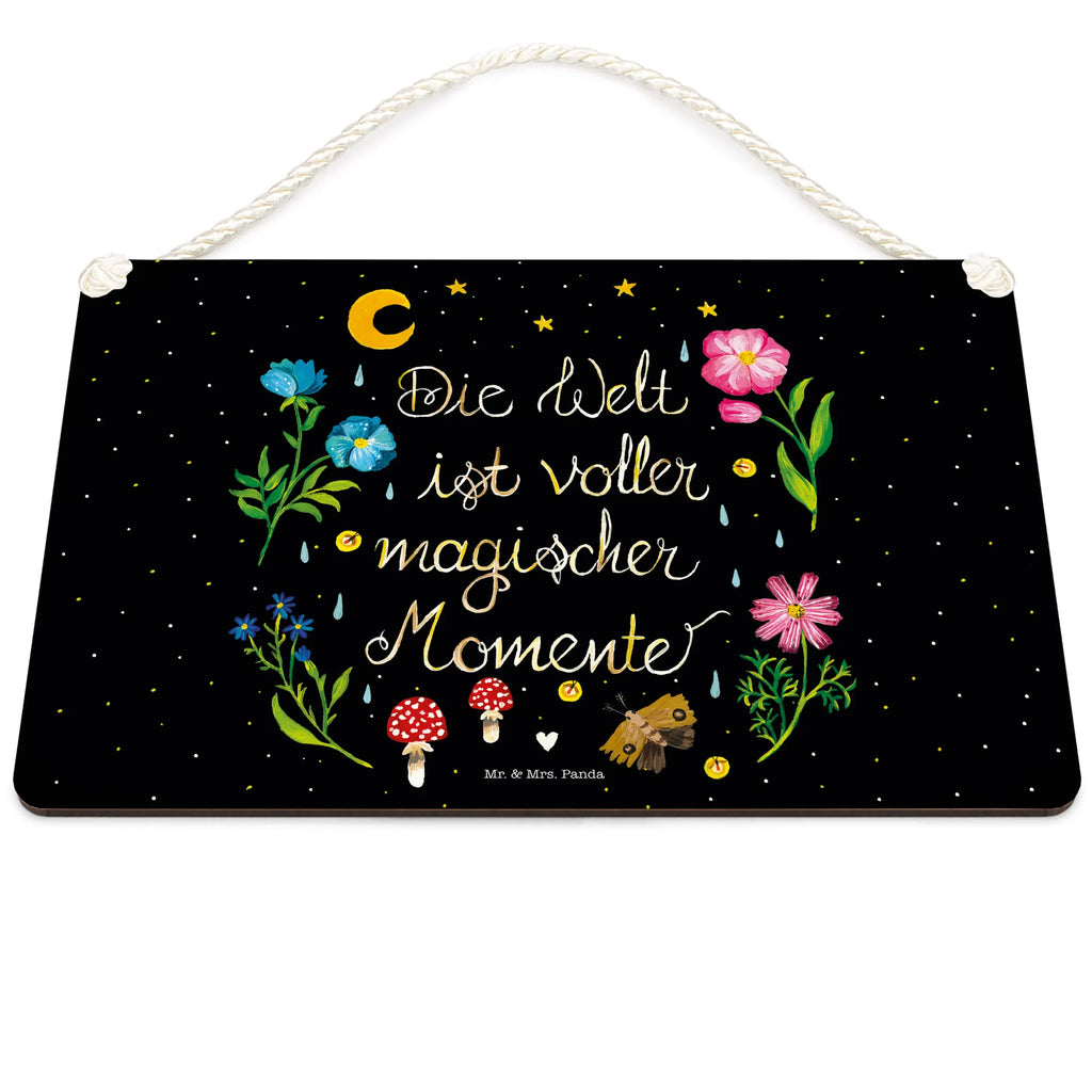 Decorative sign Magic World Nature, joy of life, love, magic, Magic moments, night, saying beautiful, motivation, wisdom, flowers, saying positive, black