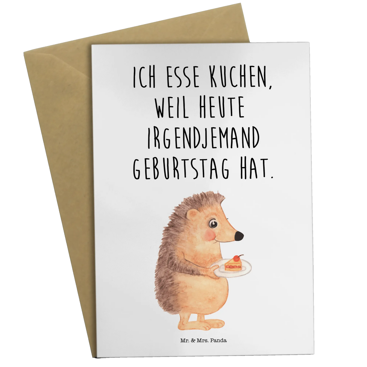 Greetings card Hedgehog piece of cake card, gift ideas, gifts, small animals, cute, cute animal motives, hand drawn, funny sayings, good mood, special gifts, animal lover, cake, baking gift, bake cake, food saying, invitation party, birthday cake