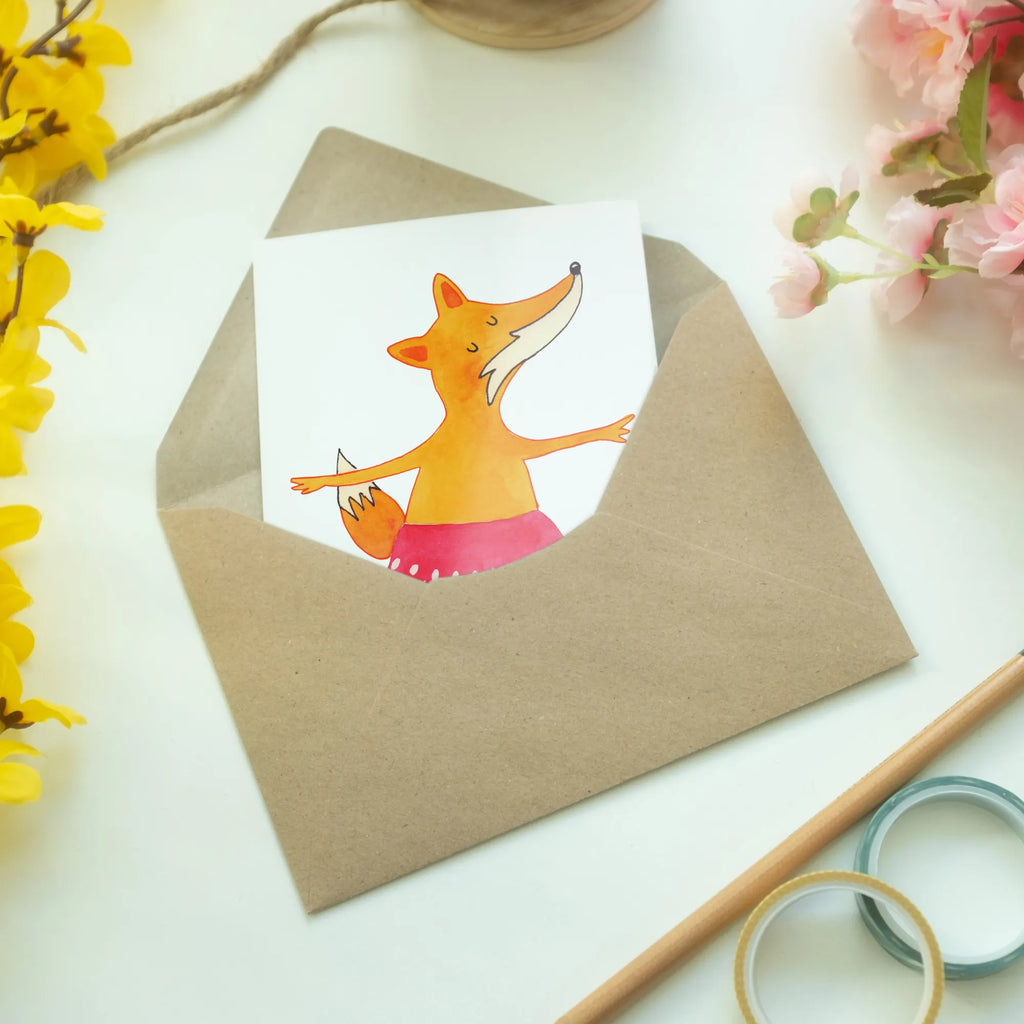 Grußkarte Fuchs Ballerina Karte, Klappkarte, Geburtstagskarte, Ansichtskarten, Grußkarte, Hochzeitskarte, Glückwunschkarte, Einladungskarte, Fuchs, Einladung, Geburtstag, Fuchs Spruch, Füchse, Party, Tanzen, Ballerina, Tänzerin, Ballett, Füchsin