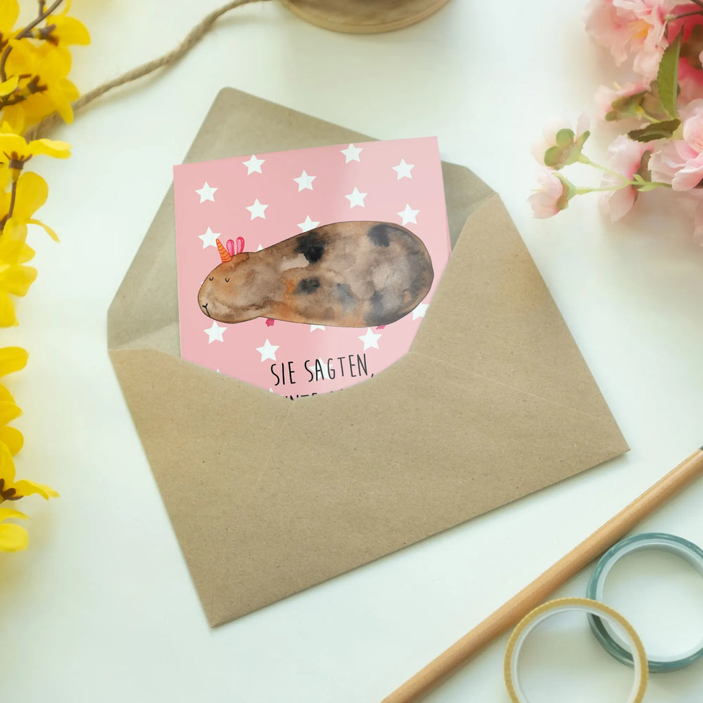 Greetings card unicorn Guinea pig greeting card, wedding card, folding card, invitation card, birthday card, unicorn, unicorns, Meericorn, guinea pig, squirrels