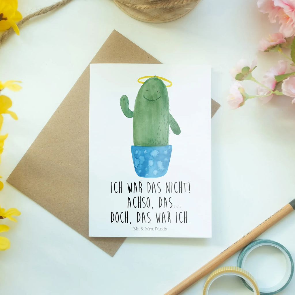 Greetings card cactus Holy Karte, Hochzeitskarte, Glückwunschkarte, Grußkarte, Klappkarte, Ansichtskarten, Geburtstagskarte, Einladungskarte, Kaktus, Kakteen, Eltern, Bruder, Familie, Freundin, Kind, Schwestern, frech, Heiligenschein, Schwester, lustig